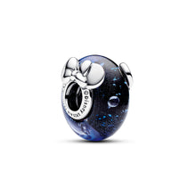 Load image into Gallery viewer, Disney Mickey Mouse & Minnie Mouse Blue Murano Glass Charm