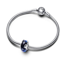 Load image into Gallery viewer, Disney Mickey Mouse & Minnie Mouse Blue Murano Glass Charm