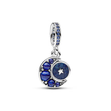 Load image into Gallery viewer, Sparkling Moon Spinning Dangle Charm
