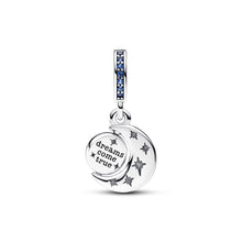 Load image into Gallery viewer, Sparkling Moon Spinning Dangle Charm