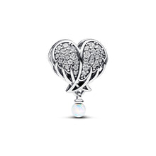 Load image into Gallery viewer, Sparkling Angel Wings & Heart  Charm