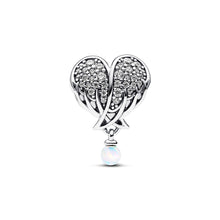 Load image into Gallery viewer, Sparkling Angel Wings & Heart  Charm