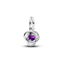 Load image into Gallery viewer, February Purple Eternity Circle Dangle Charm
