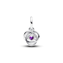 Load image into Gallery viewer, February Purple Eternity Circle Dangle Charm