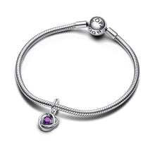 Load image into Gallery viewer, February Purple Eternity Circle Dangle Charm