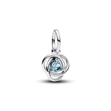 Load image into Gallery viewer, March Sea Aqua Blue Eternity Circle Dangle Charm