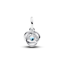 Load image into Gallery viewer, March Sea Aqua Blue Eternity Circle Dangle Charm