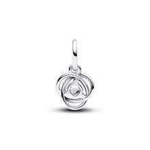 Load image into Gallery viewer, April Clear Eternity Circle Dangle Charm