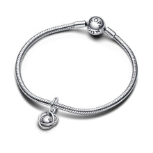 Load image into Gallery viewer, April Clear Eternity Circle Dangle Charm