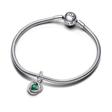 Load image into Gallery viewer, May Royal Green Eternity Circle Dangle Charm