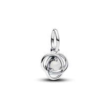 Load image into Gallery viewer, June White Eternity Circle Dangle Charm