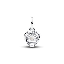 Load image into Gallery viewer, June White Eternity Circle Dangle Charm