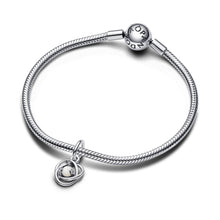 Load image into Gallery viewer, June White Eternity Circle Dangle Charm