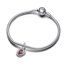 Load image into Gallery viewer, July True Red Eternity Circle Dangle Charm