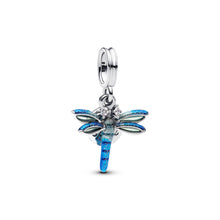 Load image into Gallery viewer, Dragonfly Double Dangle Charm