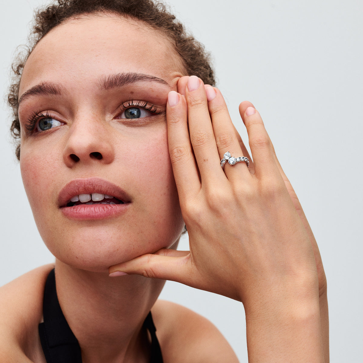 Sparkling Overlapping Band Ring