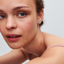 Load image into Gallery viewer, Treated Freshwater Cultured Pearl & Pavé Halo Stud Earrings