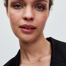 Load image into Gallery viewer, Triple Stone Heart Station Chain Necklace