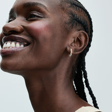 Load image into Gallery viewer, Treated Freshwater Cultured Pearls Open Hoop Earrings