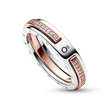 Load image into Gallery viewer, Pandora Signature Two-tone Logo & Pavé Ring