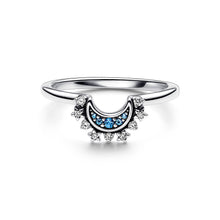 Load image into Gallery viewer, Celestial Blue Sparkling Moon Ring