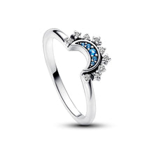 Load image into Gallery viewer, Celestial Blue Sparkling Moon Ring