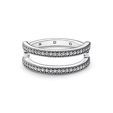 Load image into Gallery viewer, Pandora Signature Logo & Pavé Double Band Ring