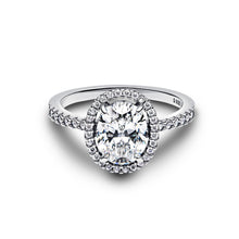 Load image into Gallery viewer, Oval Sparkling Halo Statement Ring