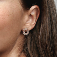 Load image into Gallery viewer, Pandora Signature Two tone Logo & Pavé Stud Earrings