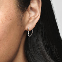 Load image into Gallery viewer, Asymmetrical Heart Hoop Earrings
