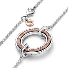 Load image into Gallery viewer, Pandora Signature Two tone Logo & Pavé Necklace