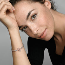 Load image into Gallery viewer, Pandora Moments Two-tone Logo T-Bar Snake Chain Bracelet