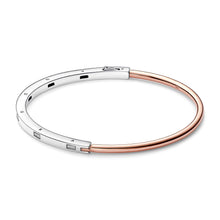 Load image into Gallery viewer, Pandora Signature Two-tone I-D Pavé Bangle