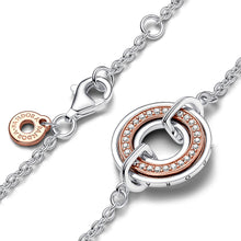 Load image into Gallery viewer, Pandora Signature Two Two-tone Logo & Pavé Chain Bracelet