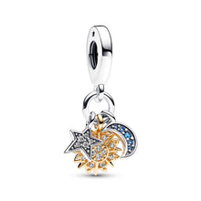Load image into Gallery viewer, Two-tone Celestial Triple Dangle Charm