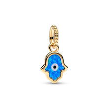 Load image into Gallery viewer, Opalescent Blue Hamsa Hand Dangle Charm