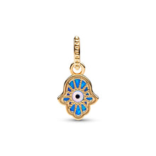 Load image into Gallery viewer, Opalescent Blue Hamsa Hand Dangle Charm