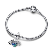 Load image into Gallery viewer, Camera, Heart & Compass Triple Dangle Charm