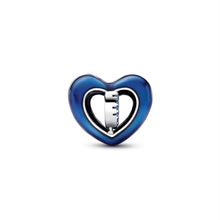 Load image into Gallery viewer, Blue Spinnable Heart Charm