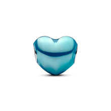 Load image into Gallery viewer, Metallic Sky Blue Heart Charm