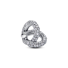 Load image into Gallery viewer, Pavé Infinity Knot Heart Charm