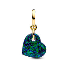 Load image into Gallery viewer, Opalescent Green Heart Dangle Charm