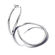 Load image into Gallery viewer, Organically Shaped 42 mm Open Hoop Earrings