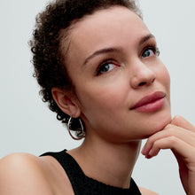 Load image into Gallery viewer, Organically Shaped 42 mm Open Hoop Earrings