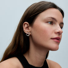 Load image into Gallery viewer, Organically Shaped Circle & Treated Freshwater Cultured Pearls Stud Earrings