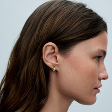 Load image into Gallery viewer, Organically Shaped Oval & Treated Freshwater Cultured Pearl Stud Earrings