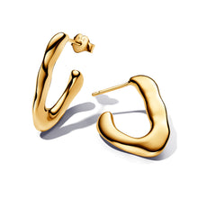 Load image into Gallery viewer, Organically V-shaped Open Hoop Earrings