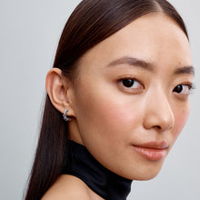 Load image into Gallery viewer, Sparkling Hearts Open Hoop Earrings