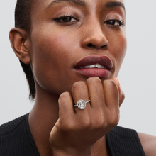 Load image into Gallery viewer, Oval Sparkling Halo Statement Ring