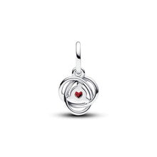 Load image into Gallery viewer, Red Eternity Circle Dangle Charm